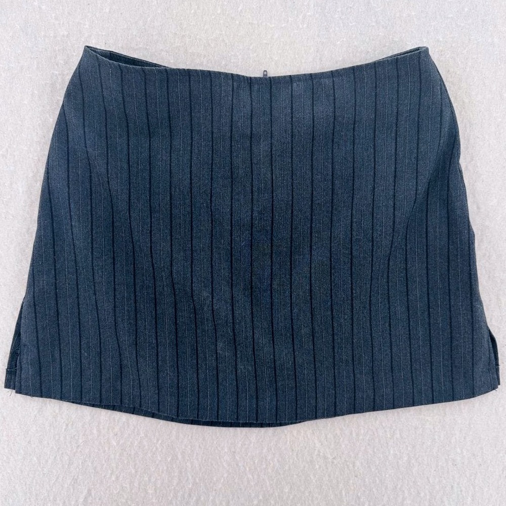 Reality Check - VTG Pinstripe Mini Skirt - Charcoal Grey - 7 - Womens